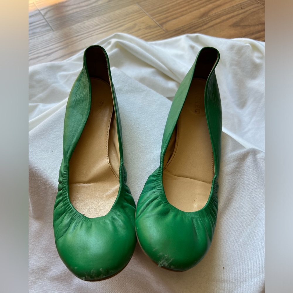 Green J.CREW ballet flats